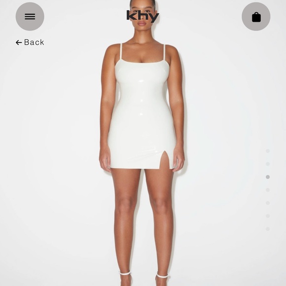 KHY x Poster Girl Latex mini dress in Bone - Picture 1 of 3